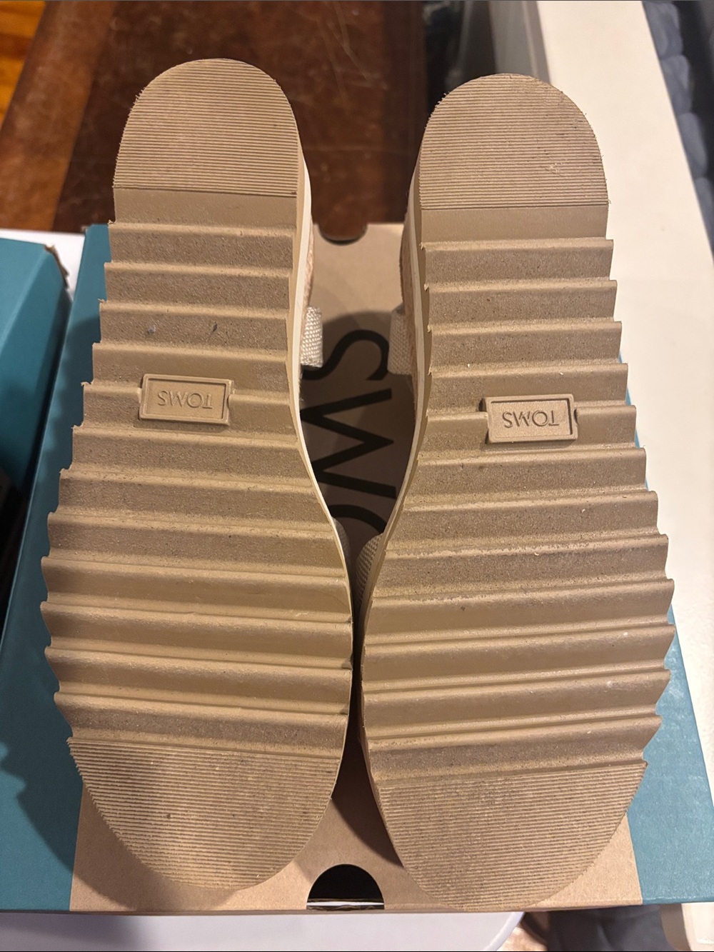 TOMS Beige Platform Ankle-Strap Sandal - Picture 6 of 6